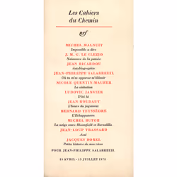 ISBN Les Cahiers du Chemin, Français, 204 pages