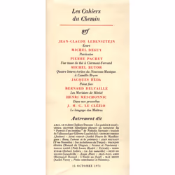 ISBN Les Cahiers du Chemin, Français, 206 pages