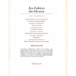 ISBN Les Cahiers du Chemin, Français, 208 pages