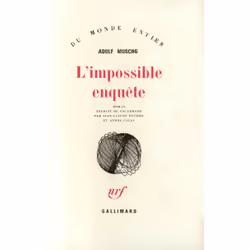 ISBN L'impossible enquête, Français, 352 pages