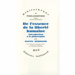 ISBN De l'essence de la liberté humaine, Français, 296 pages