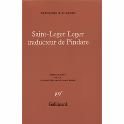 ISBN Saint-Leger Leger traducteur de Pindare, Français, 240 pages