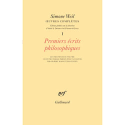 Oeuvres complètes t.1 - premiers écrits philosophiques