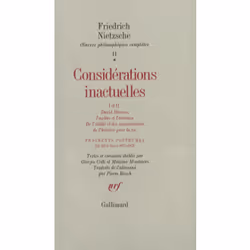 ISBN Considérations inactuelles I et II, Français, 552 pages