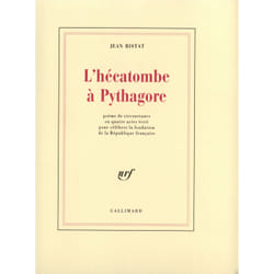 L'hecatombe a pythagore - poeme de circonstance en quatre actes ecrit pour celebrer la fondation de