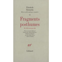 Fragments posthumes (ete 1882 printemps 1884)