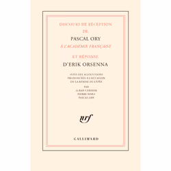 ISBN Discours de réception de Pascal Ory à l’Académie française et réponse d’Erik Orsenna, Français, 152 pages