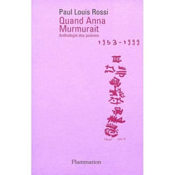 Flammarion Quand Anna murmurait livre poésie Français
