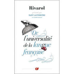 Flammarion De l’universalité de la langue française livre Littérature Français