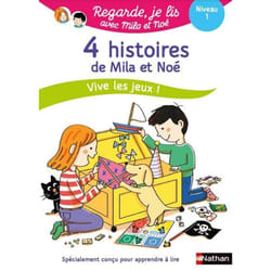 ISBN Regarde je lis ! 4 histoires de Mila et Noé Vive les jeux ! Niv 1 : Le livre de Éric Battut, Marion Piffaretti