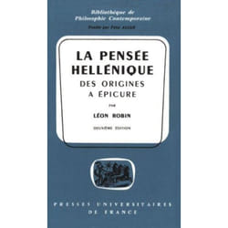 ISBN La pensée hellénique, des origines à Épicure livre philosophie Français