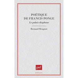 ISBN Poétique de Francis Ponge. Le palais diaphane livre Littérature Français