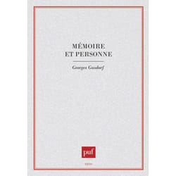 ISBN Mémoire et personne livre philosophie Français