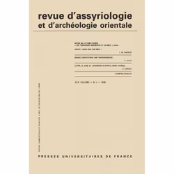 ISBN Rev. d'assyrio. et d'archéo. orient. 1998, vol. 92 (2), histoire, Français, 96 pages