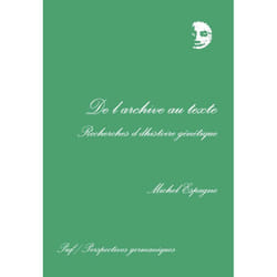 ISBN De l'archive au texte livre Littérature Français