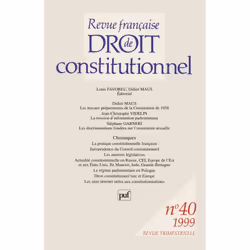 ISBN RFDC 1999, n° 40, Loi, Français, 288 pages