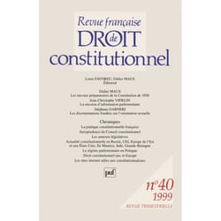 ISBN RFDC 1999, n° 40 livre Loi Français