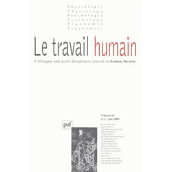 ISBN travail humain 2000, vol. 63 (2) livre Psychologie Français