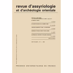 ISBN Rev. d'assyrio. et d'archéo. orient. 1999, vol. 93 (1), histoire, Français, 96 pages