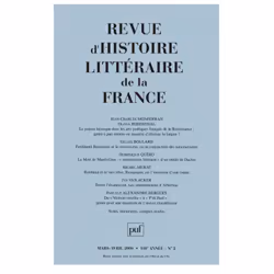 ISBN RHLF 2000, n° 2, Littérature, Français, 192 pages