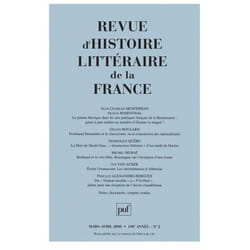 ISBN RHLF 2000, n° 2 livre Littérature Français