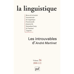 ISBN linguistique 2000, vol. 36 (1-2) livre Littérature Français