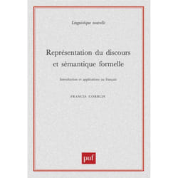 ISBN Représentation du discours et sémantique formelle livre Littérature Français