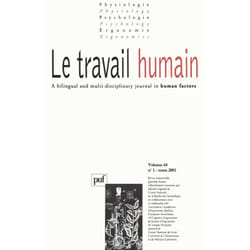 ISBN travail humain 2001, vol. 64 (1) livre Psychologie Français