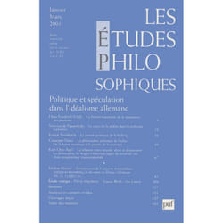 ISBN études philosophiques 2001, n° 1 livre philosophie Français