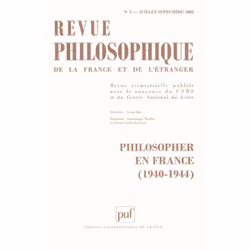 ISBN Revue philosophique 2002, t. 127 (3), philosophie, Français, 128 pages