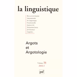 ISBN linguistique 2002, vol. 38 (1), Littérature, Français, 144 pages