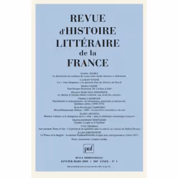 ISBN RHLF 2003, n° 1, Littérature, Français, 256 pages