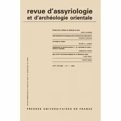 ISBN Rev. d'assyrio. et d'archéo. orient. 2002, vol. 96 (1), histoire, Français, 96 pages