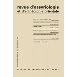 ISBN Rev. d'assyrio. et d'archéo. orient. 2002, vol. 96 (1) livre histoire Français