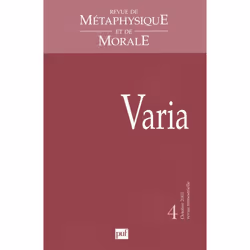 ISBN RMM 2003, n° 4, philosophie, Français, 152 pages