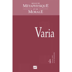 ISBN RMM 2003, n° 4 livre philosophie Français