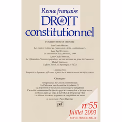 ISBN RFDC 2003, n° 55, Loi, Français, 226 pages