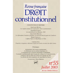 ISBN RFDC 2003, n° 55 livre Loi Français