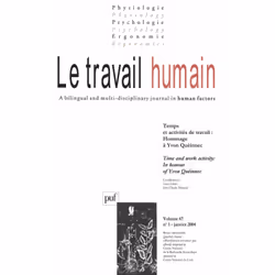 ISBN travail humain 2004, vol. 67 (1), Psychologie, Français, 112 pages