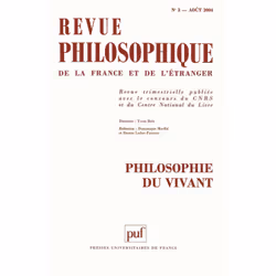 ISBN Revue philosophique 2004, t. 129 (3), philosophie, Français, 400 pages