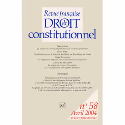 ISBN RFDC 2004, n° 58, Loi, Français, 224 pages