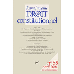 ISBN RFDC 2004, n° 58 livre Loi Français