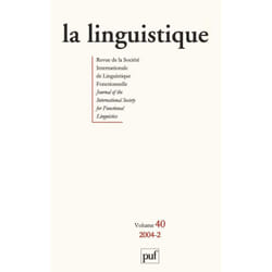 ISBN linguistique 2004, vol. 40 (2) livre Littérature Français