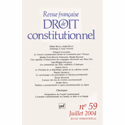 ISBN RFDC 2004, n° 59, Loi, Français, 219 pages