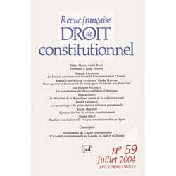 Revue française de droit constitutionnel - Numéro 59 (Revue)