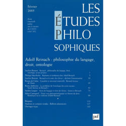 ISBN études philosophiques 2005, n° 1 livre philosophie Français
