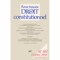 ISBN RFDC 2004, n° 60, Loi, Français, 222 pages