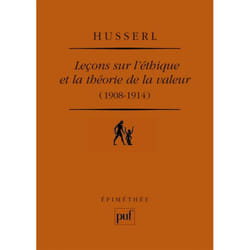 ISBN Leçons sur l'éthique et la théorie de la valeur (1908-1914) livre philosophie Français