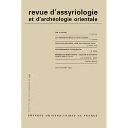 ISBN Rev. d'assyrio. et d'archéo. orient. 2003, vol. 97 livre histoire Français