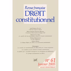 ISBN RFDC 2005, n° 61, Loi, Français, 224 pages